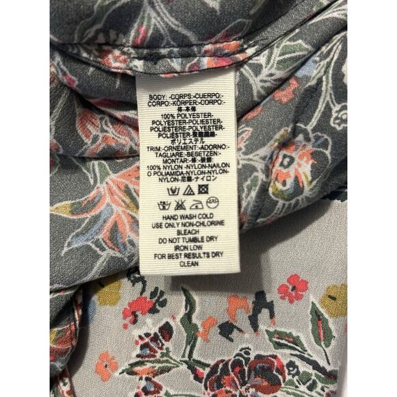 Free People Floral Blouse - Gray and Pink - Picture 10 of 13